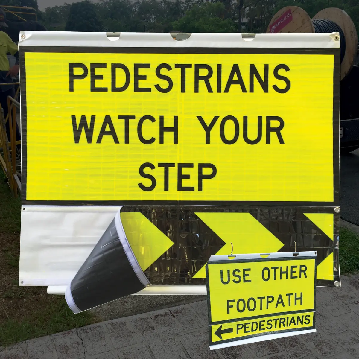 Pedestrian Roll Up with Changing Panel