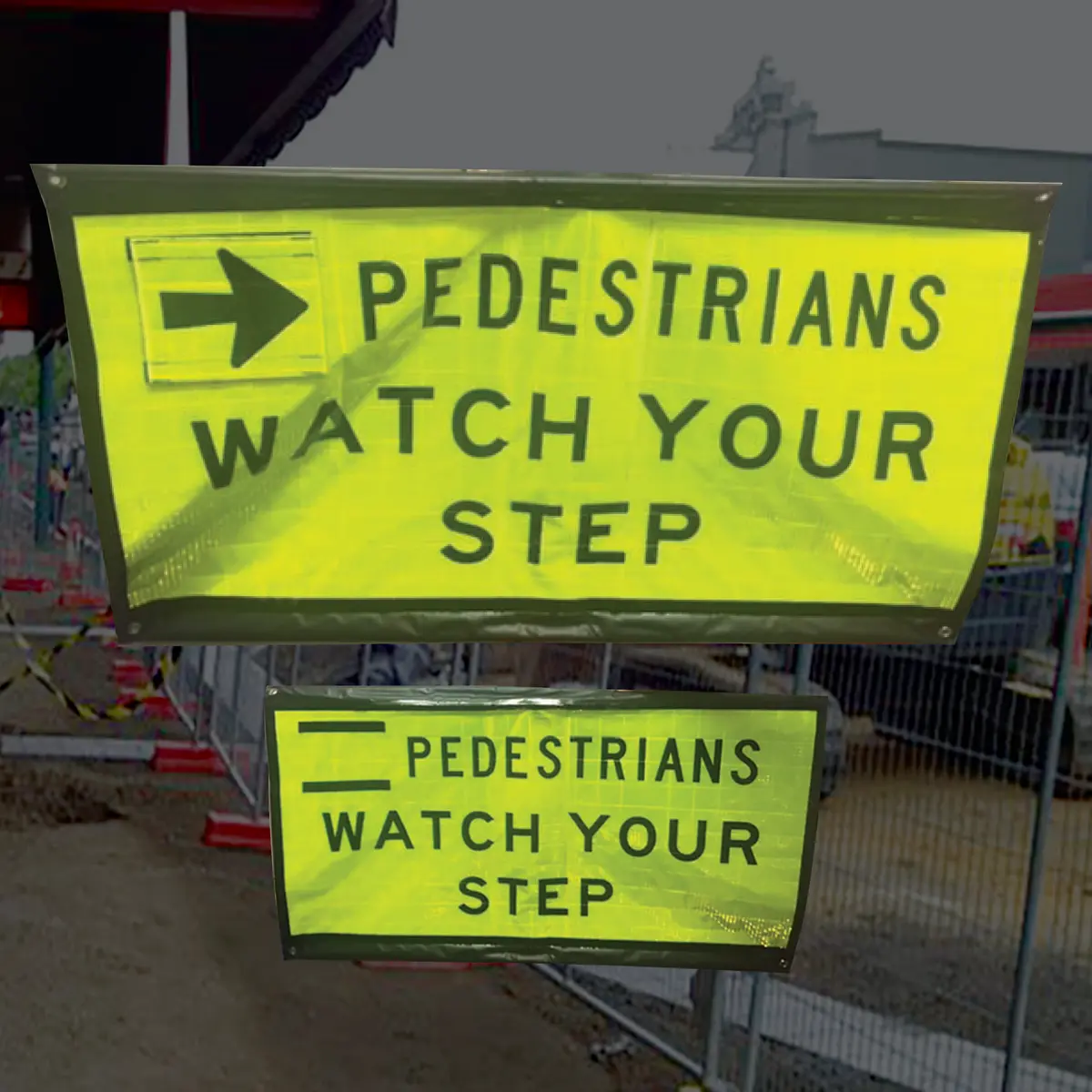 Pedestrian Arrow Changing Roll Up Sign